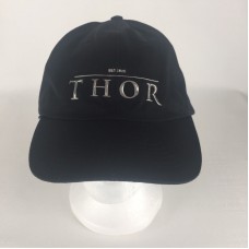 Thor Marvel Studios Hat Black Cap Adjustable Back Paramount Silver Print  eb-99485428